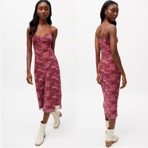 Urban Outfitters Mesh Layered Y2K Pink Love Dress